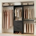 thumbnail image 2 of Homieasy 14.8'' - 48'' W Closet System with Drawers and Hanging Rods(Cut to Fit), Black, 2 of 7