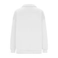 thumbnail image 5 of Womens Zip Up Sweatshirt Jacket No Hood Solid Color Casual Sports Coat Outerwear Fall Cozy Zipper Sweatshirt (XL, White), 5 of 6