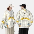 thumbnail image 4 of Fotbe Golf Icons And Golfer Chaqueta con Protección Solar UPF 50+ para Hombre y Mujer, Camisa con Capucha y Bolsillos-Medium, 4 of 7
