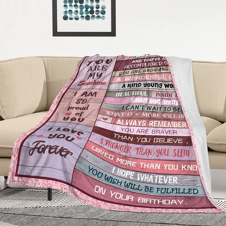 Muxuten Gifts for 13 Year Old Girl, 13 Year Old Girl Gift Ideas Blanket  60X50, Birthday Gifts for 13 Year Old Girls, 13th Birthday Gifts for  Girls