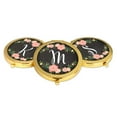 thumbnail image 4 of Koyal Wholesale Gold Compact Mirror Bridesmaid's Wedding Gift, Pink Peach Florals | Chalkboard, Monogram Letter M, 1-Pk, 4 of 5
