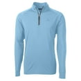 thumbnail image 2 of Men's Cutter & Buck  Powder Blue Carolina Panthers Raglan Adapt Eco Knit Stretch Recycled Quarter-Zip Top, 2 of 3