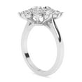 thumbnail image 4 of AFFY Halo Floral Style, 3.50 Carat (Ctw) Oval And Round Lab Created Moissanite Engagement Ring For Women In 14k White Gold Over Sterling Silver | VVS1 Quality Ring Size-6, 4 of 5