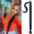thumbnail image 5 of Christmas wigs human hair Long Braided Ponytail Extension For Black Women With Hair Tie Straight Wrap With Braid Ponytail Extension Synthetic Hair Pieces 34 Inch wig caps for women lace front, 5 of 6