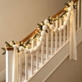thumbnail image 6 of Rourlinge Christmas Velvet Ball Garland, Fabric Ball String Ornament with Hanging Loops for Xmas Tree Mantel Wedding Party Home Decor, 6 of 7