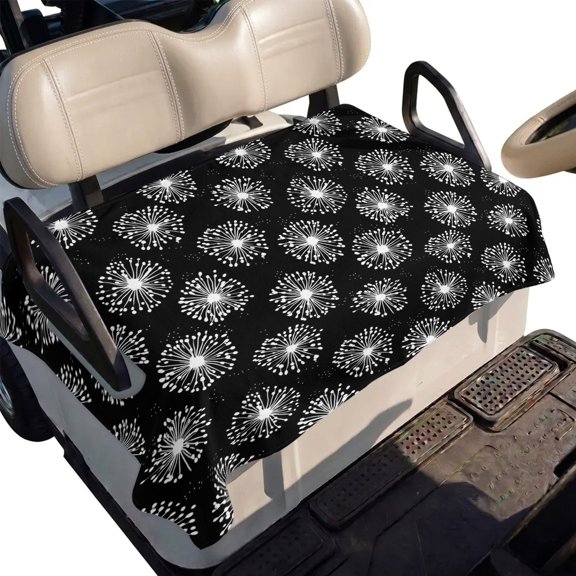 Golf Cart Seat Cover Black Dandelion Club Car Golf Cart Seat Covers Soft Absorbent Golfcart Towel Blanket Pastoral Plant Golf Seat Covers for Cart Decor Fits 2 & 4 Passenger 51"x31"