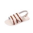 thumbnail image 5 of Xucatan Women's Multi Strap Flat Sandals, Stripe Color Block Faux Leather Slides with Adjustable Ankle Buckle, Open Toe Bohemian Summer Shoes, Versatile Beach Casual Footwear Gift, 5 of 5