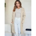 thumbnail image 4 of Cardigan Sweaters for Women Open Front Long Trench Coats Jacket Fall Winter Coatigan, 4 of 9