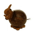 thumbnail image 2 of Unique Handmade Coconut Shell Wood Elephant Coin Piggy Bank Handcrafted Wooden Rustic Hand Carved Keepsake Saving Money Adorable Kids Room Decor Gift, 2 of 5