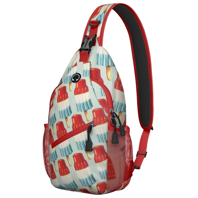 Sweet Treats Summer Food Pattern Sling Backpack Small Travel Backpack for Essentials Lightweight and Durable