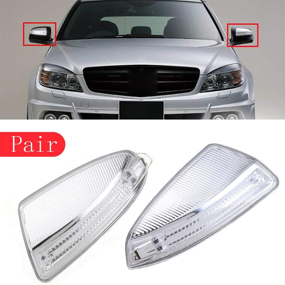 1 Pair Side Mirror Turn Signal Lamp Side Mirror Turn Signal Light Fit for C-Class C250 C300 Driver+Passenger Side 