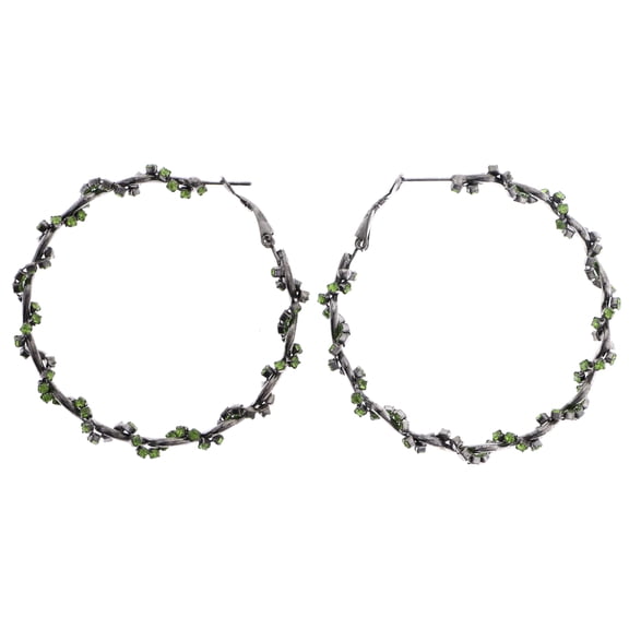 Mi Amore Hoop-Earrings Dark-Silver/Green