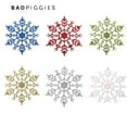 thumbnail image 4 of BadPiggies 24Pcs Plastic Shinny Glitter Christmas Snowflake Ornaments Christmas Tree Decorations Set For Craft DIY Party Home Holiday Decoration, 3.9 inch, Green, 4 of 9