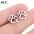 thumbnail image 1 of Pendientes pequeños de acero inoxidable para mujer y niña, aretes con forma de pata de perro, Animal negro, abeja, gato, serpiente, erizo, Piercing, joyería para regalo, novedad, 1 of 2