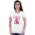 thumbnail image 3 of Fight Boxing Breast Cancer Warrior Womens Fitted Plus Size Graphic Tee Brisco Brands 2X, 3 of 5