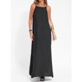 thumbnail image 4 of Women's Dress Summer Loose Flowy Sundress Spaghetti Strap Sleeveless Maxi Long Dresses Black S, 4 of 10