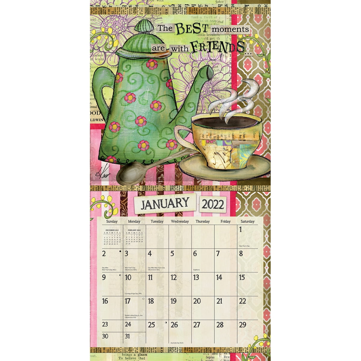 Wells Street by LANG Embrace The Day, 2022 Wall Calendar, 12" x 12"