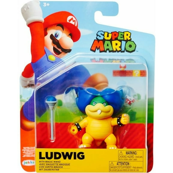 Jakks Pacific Super Mario 4" Ludwig Von Koopa Articulated Figure with Magic Wand Accessory
