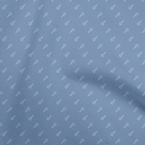 oneOone Cotton Flex Dusty Blue Fabric Minimal Retro Key Diy Clothing Quilting Fabric Print Fabric By Yard 40 Inch Wide