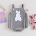 thumbnail image 2 of Douhoow Baby Girl Boy Easter Rabbit Romper 3 6 12 18 Months Infant Summer Corduroy Bunny Jumpsuits, 2 of 9