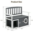 thumbnail image 3 of Ktaxon 44in Wooden Outdoor Storage Bench with Dog House, 2-in-1 Patio Seat for Backyard, Gray & White, 3 of 8