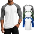 thumbnail image 2 of LNZGNM 3 Pack Men's 3/4 Sleeve Shirts Crew Neck Baseball T Shirts Moisture Wicking Athletic Tops,Light Gray(XXL), 2 of 9