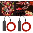 thumbnail image 2 of PYYAN-Electroluminescent Neon Strip Light Wire Kit, 5 Meterx2Set EL Lights Kit El w/Battery Pack for Cosplay Party Light Bike handcrafte Decoration Strip Neon Red, 2 of 4