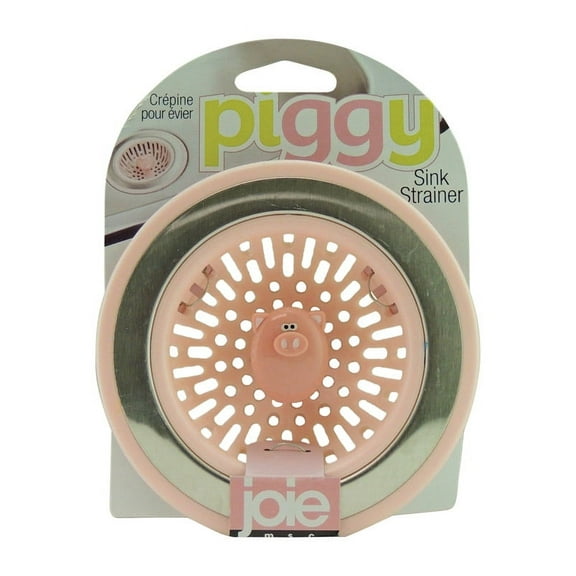 Joie Piggy Pink/Silver Plastic/Stainless Steel Sink Strainer