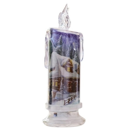 

pseurrlt LED Electronic Candle Snowman Santa Night Light Christmas Atmosphere Light Decoration