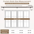 thumbnail image 3 of OLV Boho Curtain Rods 36-144" Heavy Duty with Wood Grain Leaf Finial,Walnut Wood-White, 3 of 9