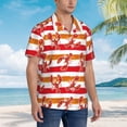 thumbnail image 5 of Fotbe Red Lobster Hawaiian Shirt for Men Unisex Summer Beach Casual Short Sleeve Cotton Linen Button Down Shirts-XX-Large, 5 of 9