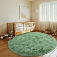 thumbnail image 3 of Socofuz Round Fluffy Rugs for Bedroom, Non-Slip Cute Soft Shaggy Carpet For Living Room, 6'x6' Mint Green, 3 of 7