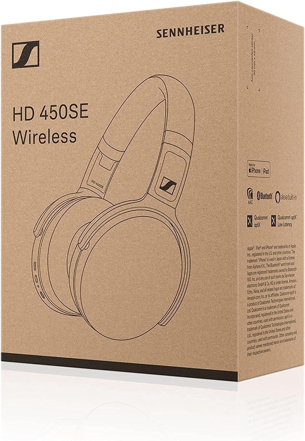 Sennheiser HD 450SE Wireless Headphone, Over-Ear Noise Cancelling Headphones, Bluetooth 5.0, with Alexa Built-in, USB-C Fast Charging, Foldable,Active Noise Cancellation, Black