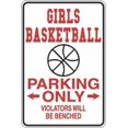 thumbnail image 1 of Letrero de metal novedoso de baloncesto femenino, tamaño de estacionamiento únicamente, 8 x 12 pulgadas, S295, 1 of 4