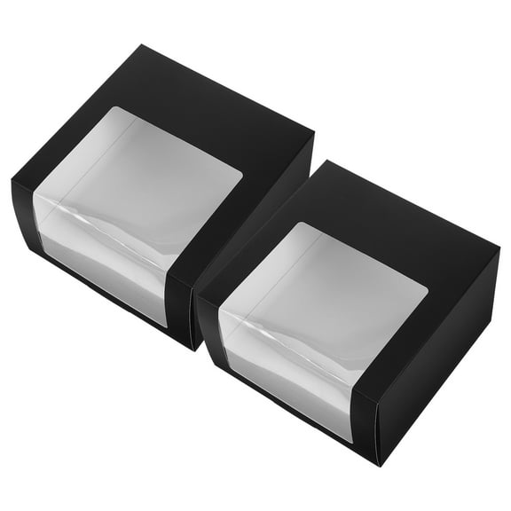 HEMOTON 2pcs Hat Holder Box Cardboard Hats Organizer Hat Storage Box Clear Hat Display Box with Window for Hat Display and Organization