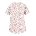 thumbnail image 5 of Valentine Day Scrub Tops for Women Love Heart Print Short Sleeve Cute Medical Scrubs Quick Dry V Neck Plus Size Uniform with Pockets Wine M, 5 of 5
