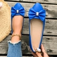 thumbnail image 2 of Hurxie Pointed Toe Ballet Flats for Women Slip On Comfortable Flats with Bow Dressy Casual Work Shoes Blue 9, 2 of 8