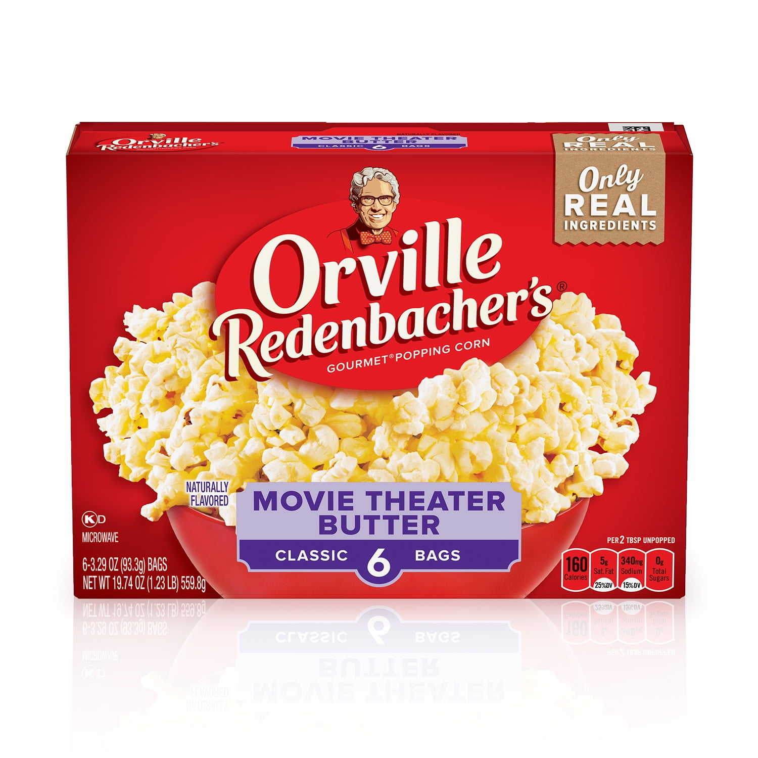Orville Redenbacher's Movie Theater Butter Microwave Popcorn, 3.29 Oz, 6 Ct