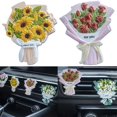 thumbnail image 1 of Happy Date 2PCS  Mini Resin Flower Bouquet for Car Vent Clip Decoration, Car Dashboard Decoration, Car Air Fresheners, Interior Accessories, 1 of 9