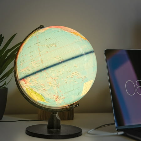 25cm Led World Map Globe Night Light, Illuminated Globe Table Lamps Canada