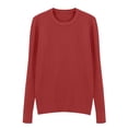thumbnail image 6 of TRUBKH Fall Outfits for Women Crewneck Tops Long Sleeve Lounge Sweater Cotton Blend Blouses for Women Dressy Casual Wool Blend Sweater Fall Casual Sweater Wrinkle Free Travel Clothes For Red XL, 6 of 8