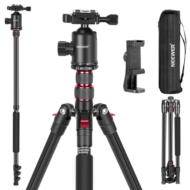 Trípode de Cámara Neewer Aluminio Compacto con Rótula Panorámica para Fotografía Profesional
