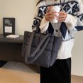 thumbnail image 3 of Bolso Hobo de plumón para mujer bolso versátil para axila hinchada bolso grande para invierno, 3 of 7