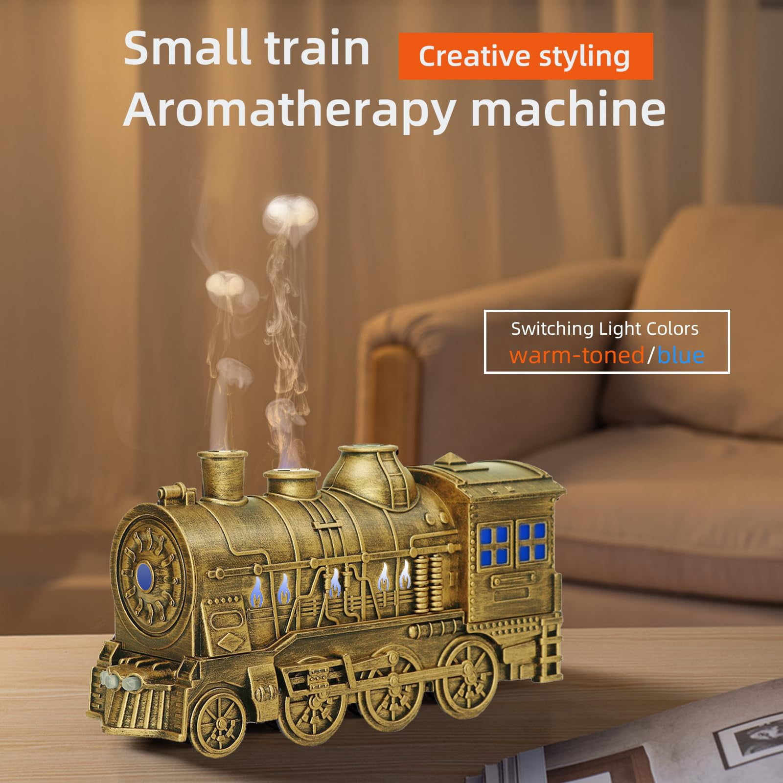 Humidificateur En Forme De Train Diffuseur Huiles Essentielles 300ml Avec Télécommande