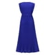 thumbnail image 4 of Vestido de playa plisado de gasa para mujer - Manga con volantes, corte ajustado, color liso, tallas S-XXL, para fiestas de verano/bodas, largo 140 cm, 4 of 7