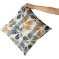 thumbnail image 4 of Maple Leaves Pillow Covers 18x18 Set of 2, Spring Colorful Leaf Pillow Cases, Blue Gray Stripe Modern Throw Pillows Cover Decor Gifts for Bed Couch Sofa Living Room, 4 of 6