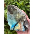 thumbnail image 3 of Natural Labradorite Slab, High Flash Free Standing Display Specimens, Raw Labradorite Slab Cut Base (3-4 lbs), 3 of 7