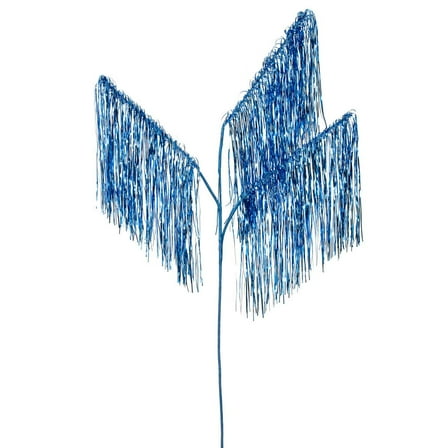 36" Blue Tinsel Icicle 3-Tip Spray 3Pk