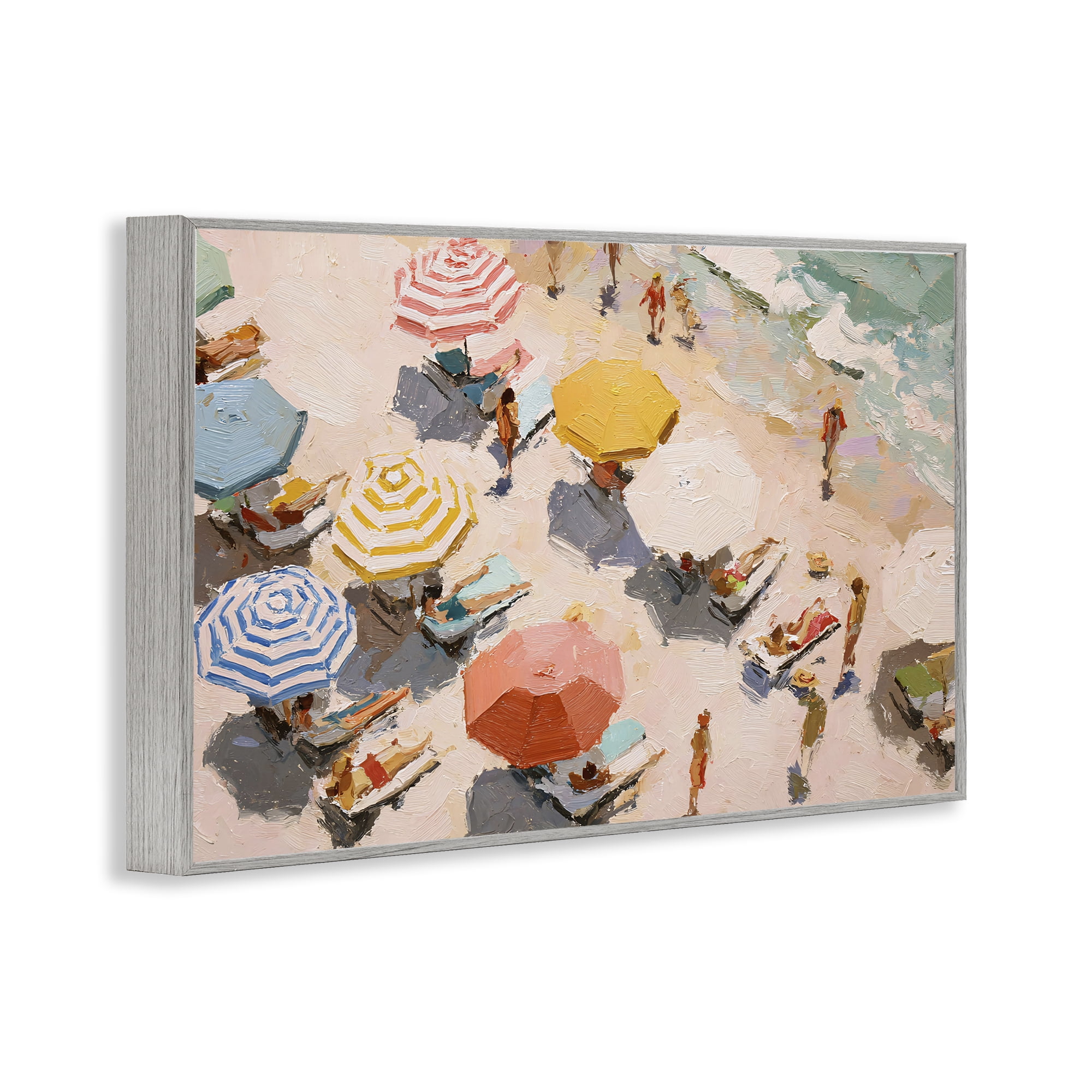 Stupell Industries Summer Beach Fun Expression Gray Framed Giclee Art, design by Jacky Ngan