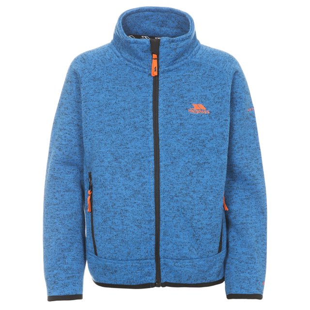 Trespass Childrens Boys Mario Full Zip Fleece Jacket (Azul moteado)
